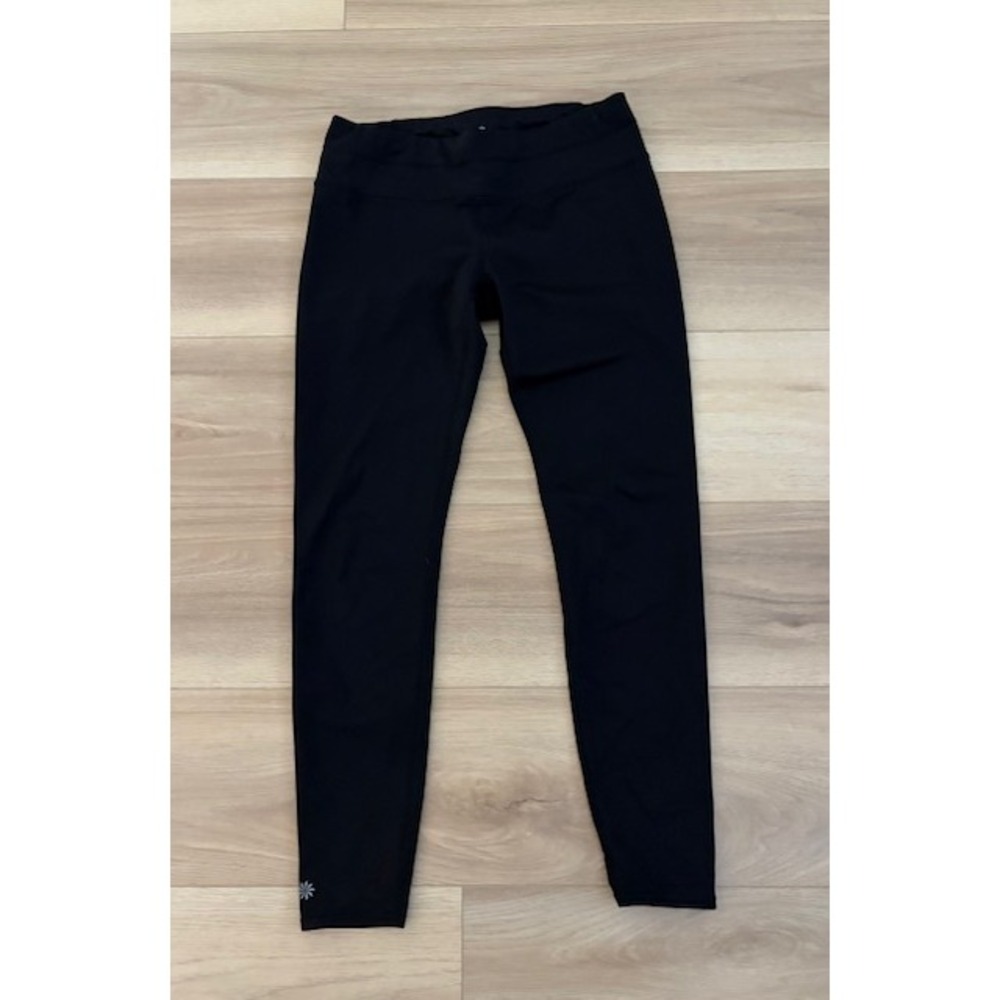 Athleta Black Performance Leggings with Zipper Pocket Size Medium‎